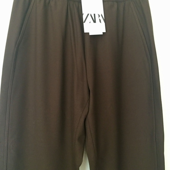 ZARA Tapered Pants, Size M, chocolate brown, New - Picture 2 of 5